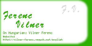 ferenc vilner business card